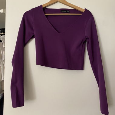 Lilac Long-Sleeve Crop Top