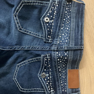 Jeans flare Y2K avec strass