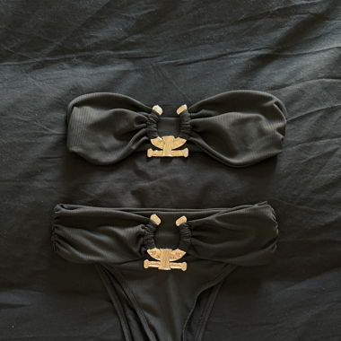 Black bikini with gold details