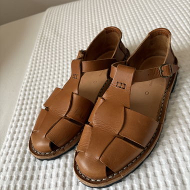 Steve Mono Ledersandalen Tabak