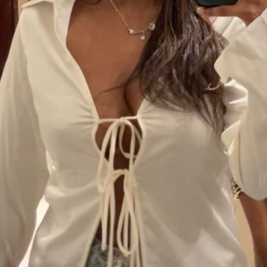 Tie Front White Shirt