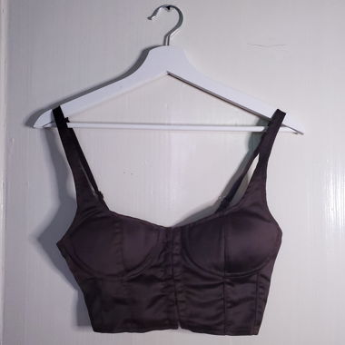 Corset crop top brun