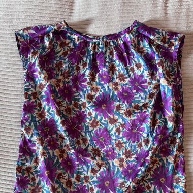 Multicolor floral satin tank top