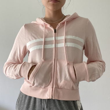 Baby pink zip up hoodie
