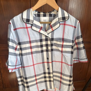 Chemise Burberry à carreaux, 100% soie