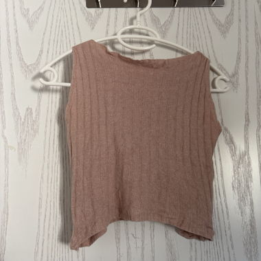Pink Ribbed Sleeveless Top