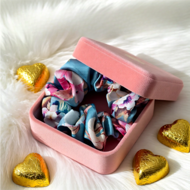 SILK Scrunchie floreale - Fatto a mano - Nuovo