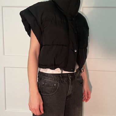 Gilet court cropped noir