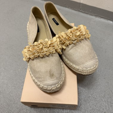 Espadrillas beige con applicazione floreale tg. 41