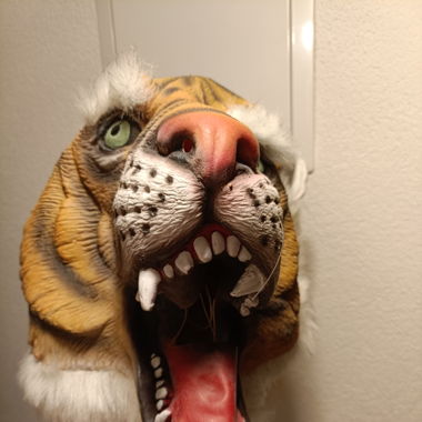 Tiger-Maske aus Gummi für Erwachsene