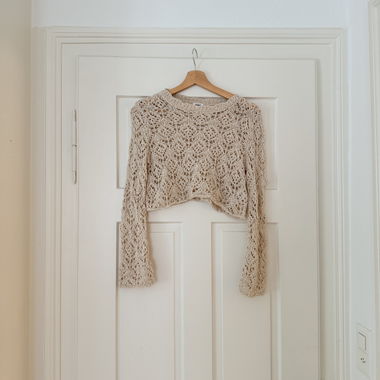 Maglione con motivi a maglia