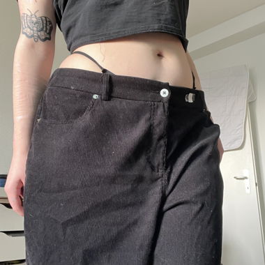 Ribbed black baggy jeans