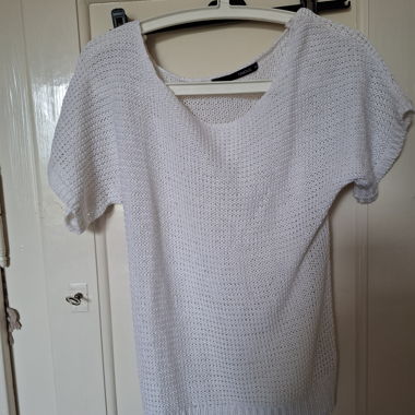 Pull en maille fin blanc