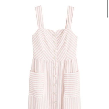Mango striped pink and white dress