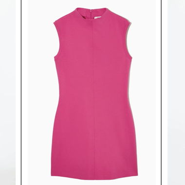 Slim-Fit Mock-Neck Minikleid Hot Pink COS