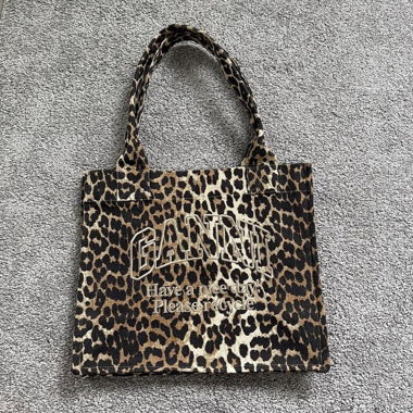 Ganni Leopard Print Tote Bag