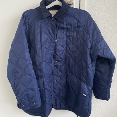 PULL&BEAR quilted mid-season jacket blue