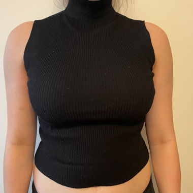 Black Rib-Knit Top