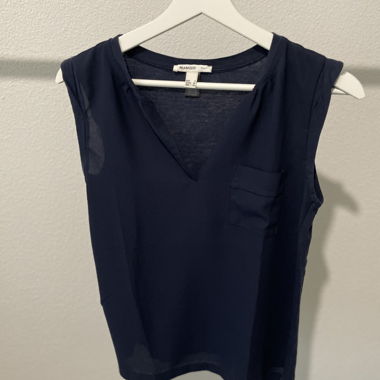 Haut sans manches Mango bleu foncé T. S