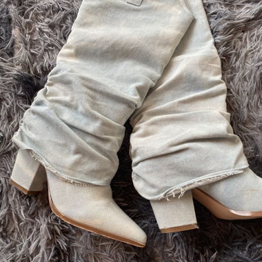 Bottes en denim bleu clair