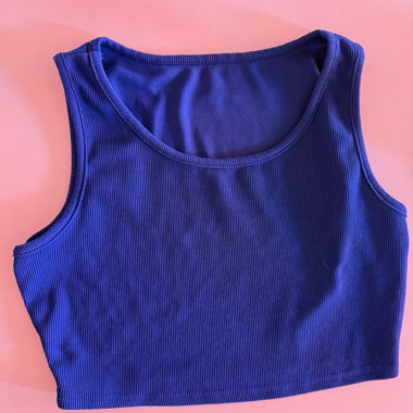 Top corto blu