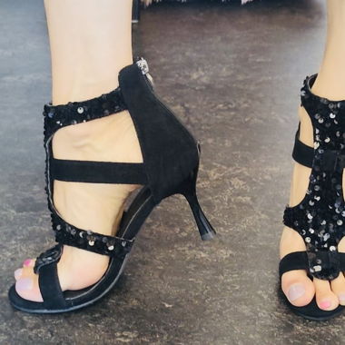 Stiefeletten mit Pailletten neu