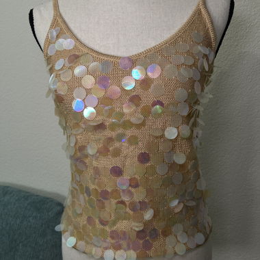 Top con paillettes oro