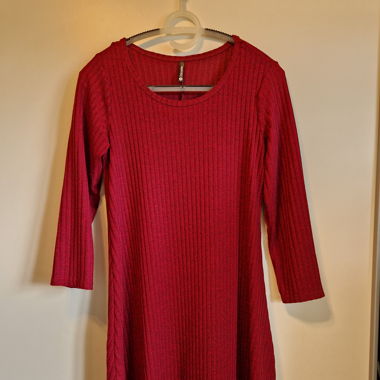 Bordeaux & Braunes Kleid