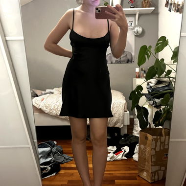 satin zara kleid