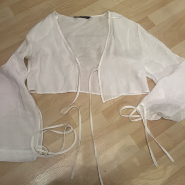 White Cropped Cardigan