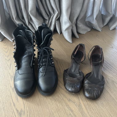 Braune Sandalen & Leder-Stiefeletten