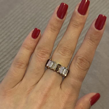 Grey pink stone ring