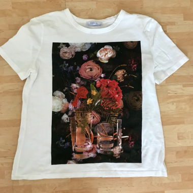 ZARA T-Shirt mit Stilleben, Blumen S / 36