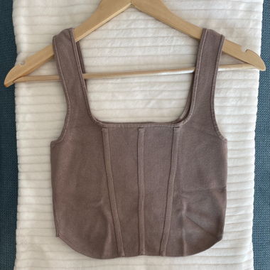 Crop top beige façon corset
