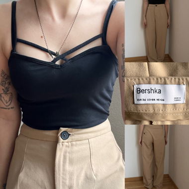 Bershka Beige Anzugshosen 
