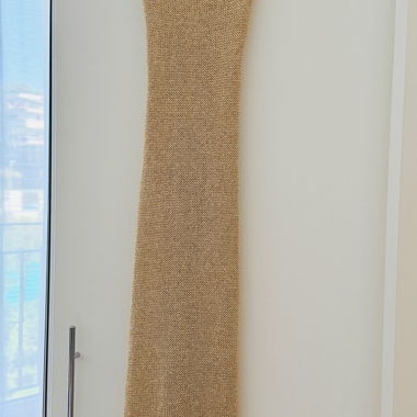 Abito lungo in maglia beige