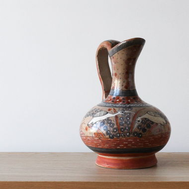 Vintage Tonala Keramik Handgemachte Kanne Mexiko