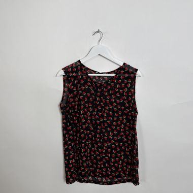Ärmelloses Top mit Kirschenprint