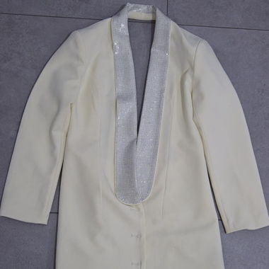 Blazer ivoire strass