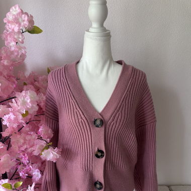Jaquette en maille rose