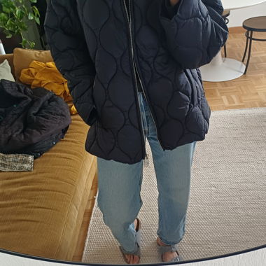 Black oversized down jacket