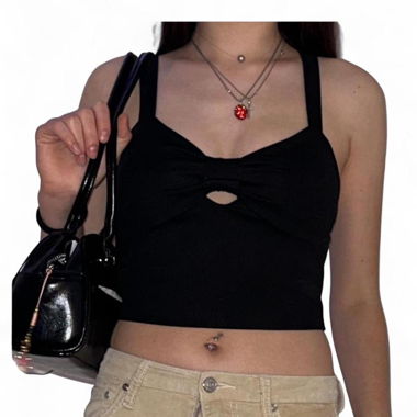 black elegant crop top