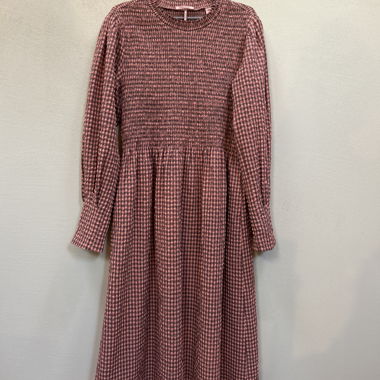 Kariertes Langarmkleid