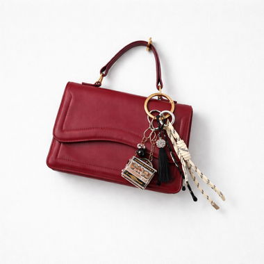 Borsa bordeaux con portachiavi