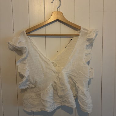 White Ruffle Top