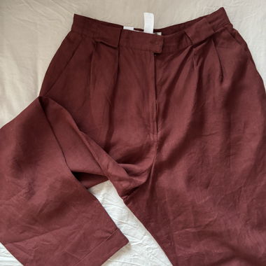 Pantaloni in lino bordeaux Jones New York