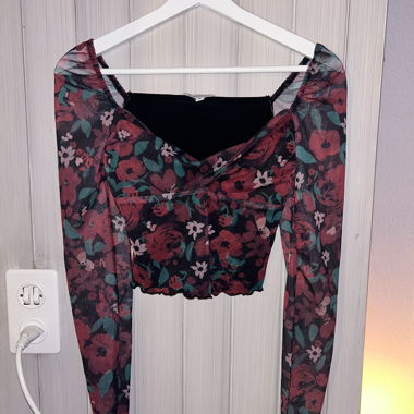 Floral Mesh Crop Top