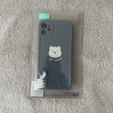 Blue iPhone 11 Case with Teddy Bear