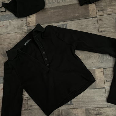 black long-sleeve top
