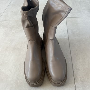 Beige high boots